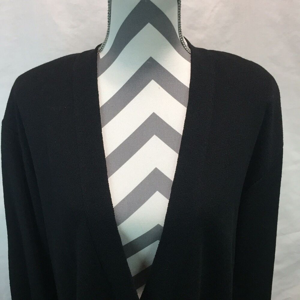 Classiques Entier Womens Black Button Front Cardigan Sweater Pockets Medium X17